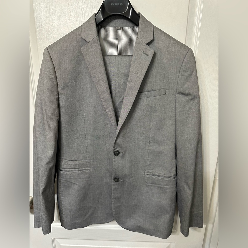 Express Gray slim suit.